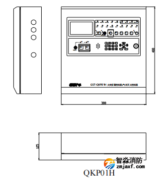 海灣GST-QKP01H、 GST-QKP02H、 GST-QKP04H 型氣體滅火控制器/火災(zāi)報警控制器示意圖